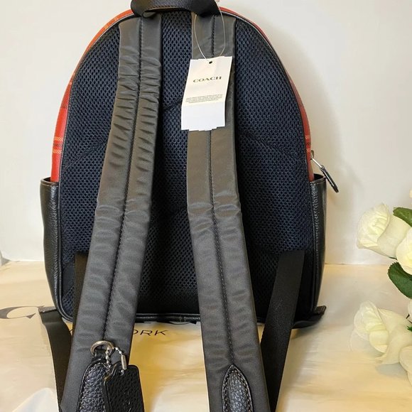 Coach Court Backpack With Tartan Plaid Print CC145 main image 5